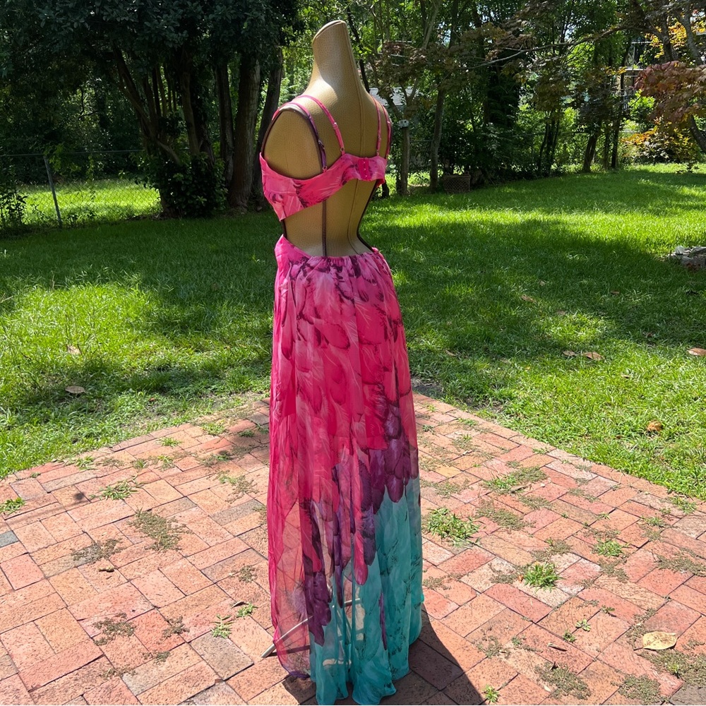 ‘Red Dress Boutique’ Multi-Color Feather Print Maxi Dress - Picture 5 of 16